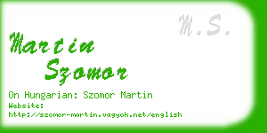martin szomor business card